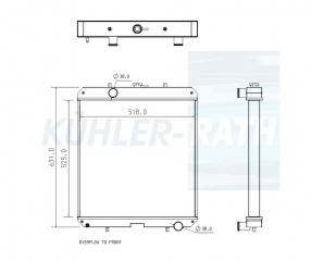 Wasserkhler passend fr Hyster/Yale/Yanmar