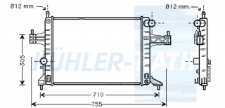 Wasserkhler passend fr Opel