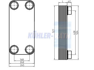 Plattenwärmetauscher passend für 100 Platten