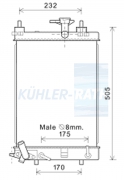 Wasserkhler passend fr Daihatsu