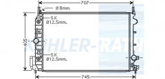 Wasserkhler passend fr Opel/Fiat/Saab